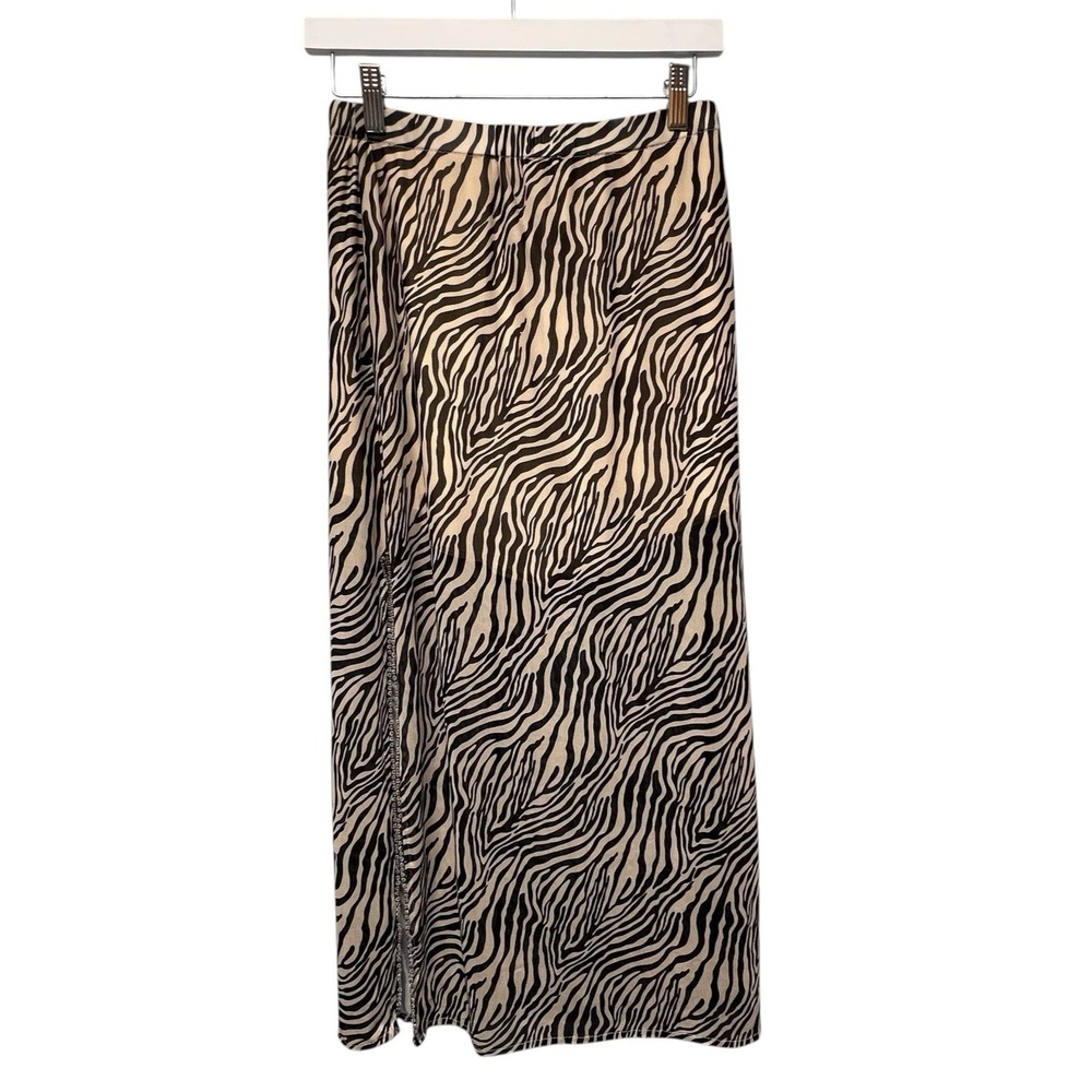 GHOSPELL by Sister Jane Maxi Skirt Animal Print Zebra Mob Wife Side Slit Sheer